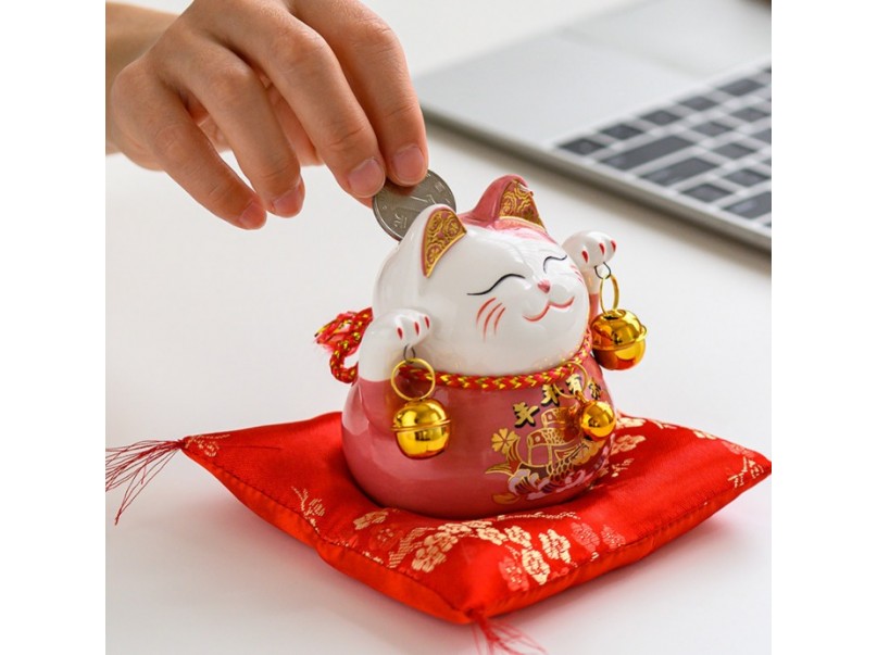 Mid Size Lucky Cat (Red)