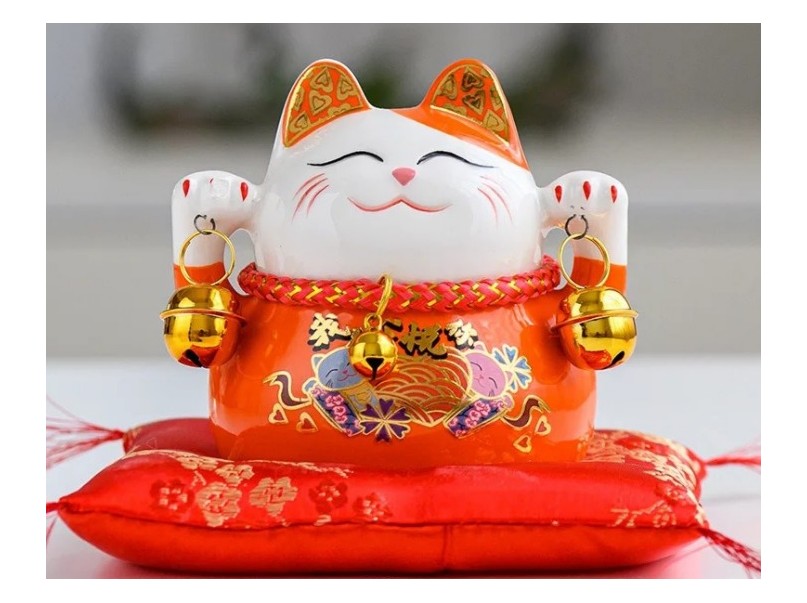 Mid Size Lucky Cat (Orange)