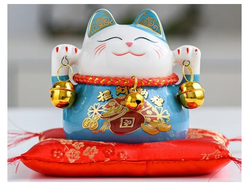 Mid Size Lucky Cat (Blue)