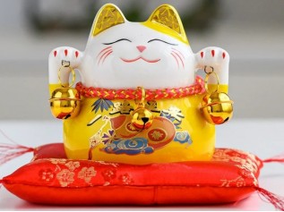 Mid Size Lucky Cat (Yellow)