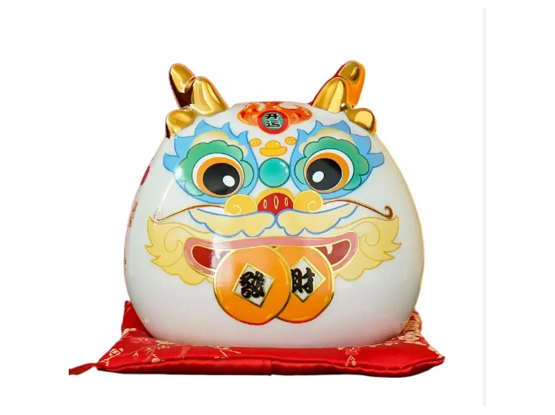 Fortune Dragon Coin Bank_White