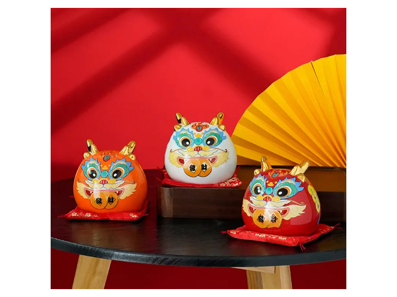 Fortune Dragon Coin Bank_White