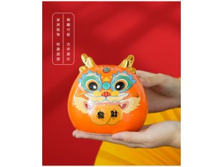 Fortune Dragon Coin Bank_Orange