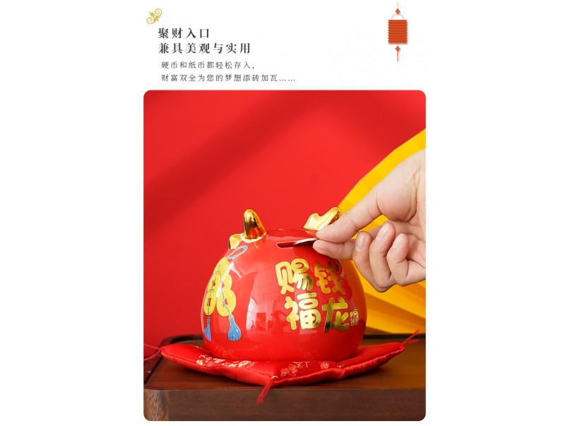 Fortune Dragon Coin Bank_Red