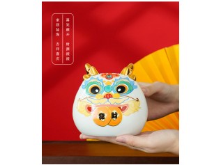 Fortune Dragon Coin Bank_White
