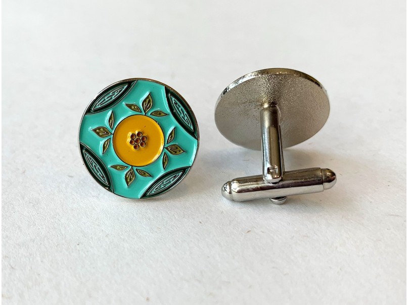 w.yarn Peranakan Inspired Cufflink - Blue