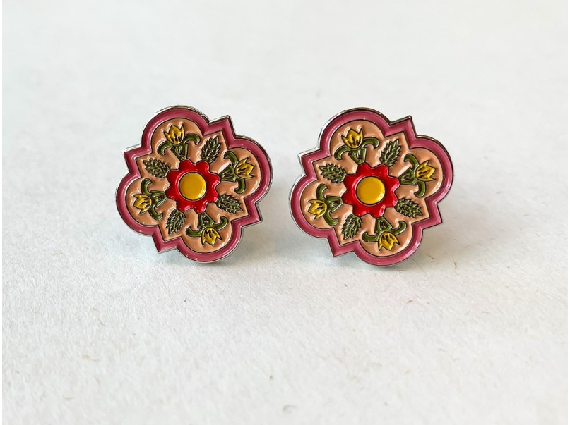 w.yarn Peranakan Inspired Cufflink - Pink