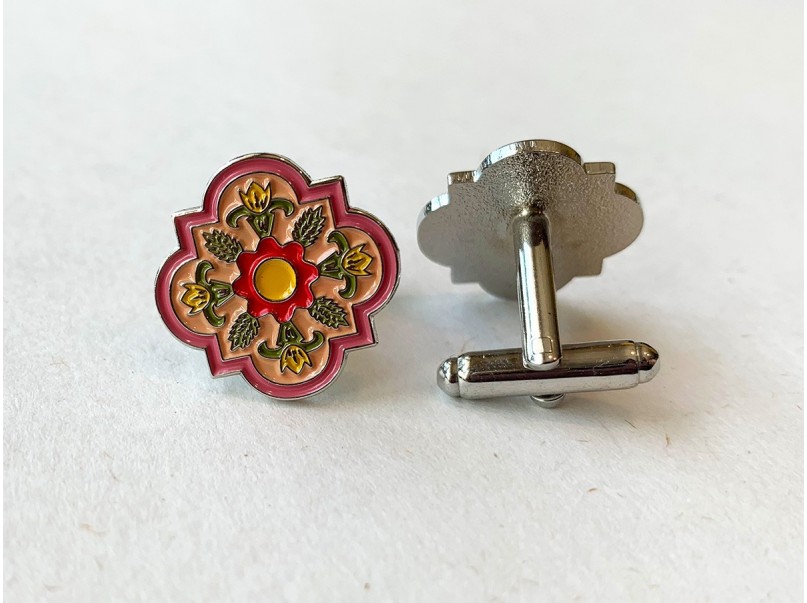 w.yarn Peranakan Inspired Cufflink - Pink